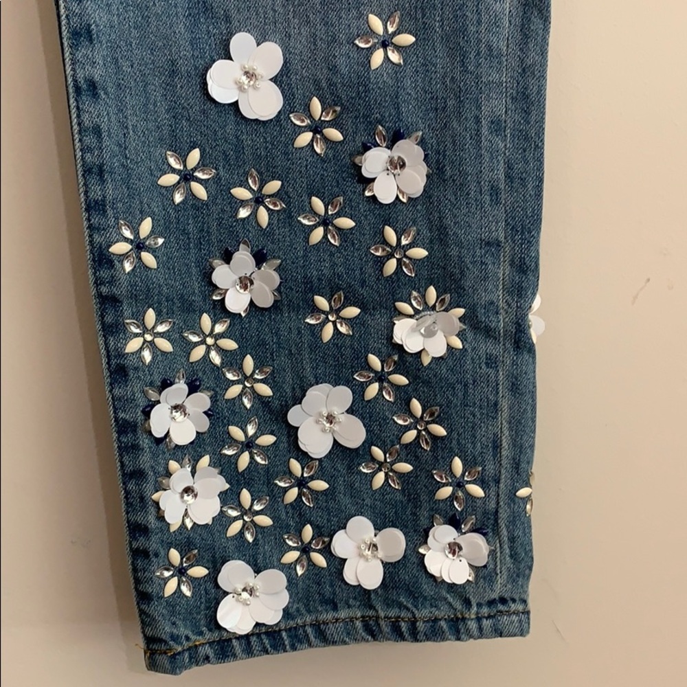 Michael‎ Kors - flower embellished crop jeans, 4 - Picture 8 of 14